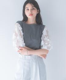 『WEB/一部店舗限定』フラワードッキングカットソー