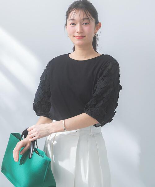 URBAN RESEARCH ROSSO WOMEN(アーバンリサーチ ロッソ)の「『WEB/一部店舗限定』フラワードッキングカットソー(Tシャツ/カットソー・レディース・イエロー/ホワイト/ブラック/グレー・FREE)」の16枚目の写真