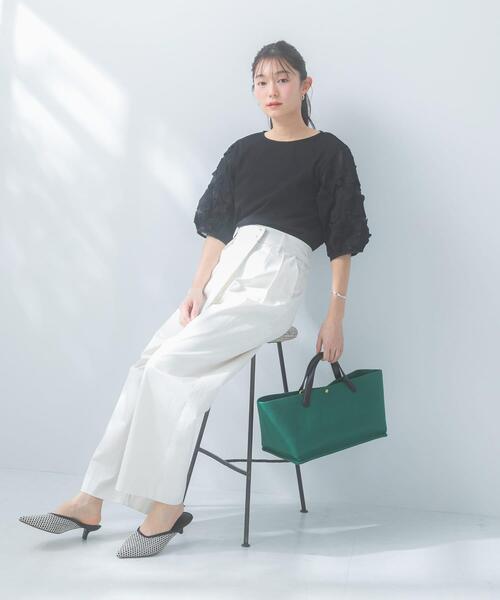 URBAN RESEARCH ROSSO WOMEN(アーバンリサーチ ロッソ)の「『WEB/一部店舗限定』フラワードッキングカットソー(Tシャツ/カットソー・レディース・イエロー/ホワイト/ブラック/グレー・FREE)」の19枚目の写真