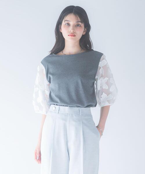 URBAN RESEARCH ROSSO WOMEN(アーバンリサーチ ロッソ)の「『WEB/一部店舗限定』フラワードッキングカットソー(Tシャツ/カットソー・レディース・イエロー/ホワイト/ブラック/グレー・FREE)」の21枚目の写真