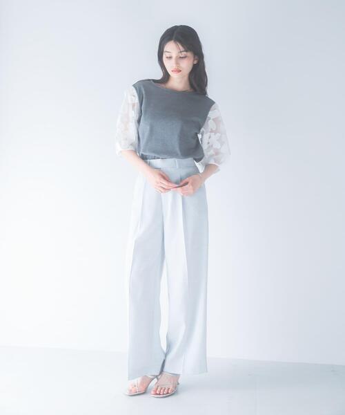 URBAN RESEARCH ROSSO WOMEN(アーバンリサーチ ロッソ)の「『WEB/一部店舗限定』フラワードッキングカットソー(Tシャツ/カットソー・レディース・イエロー/ホワイト/ブラック/グレー・FREE)」の22枚目の写真