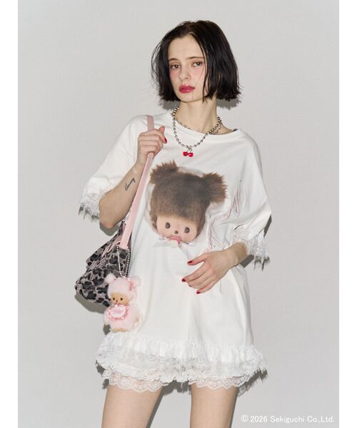 jouetie(ジュエティ)の「【Bebichhichi×jouetie】レースドッキングルーズTシャツ(Tシャツ/カットソー・レディース・ブラック/アイボリー/ブルー・FREE)」の15枚目の写真