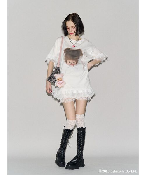 jouetie(ジュエティ)の「【Bebichhichi×jouetie】レースドッキングルーズTシャツ(Tシャツ/カットソー・レディース・ブラック/アイボリー/ブルー・FREE)」の17枚目の写真