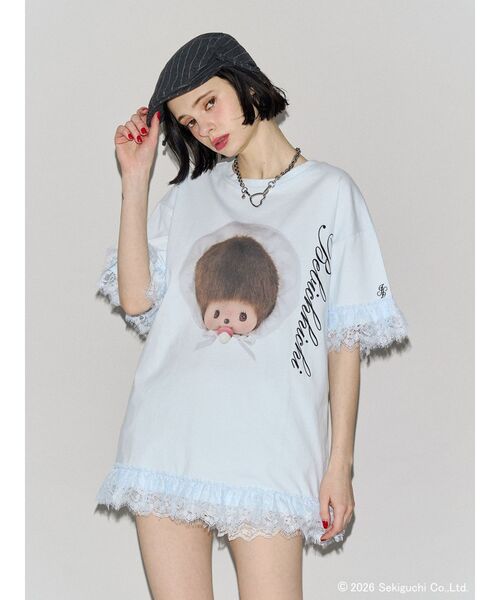 jouetie(ジュエティ)の「【Bebichhichi×jouetie】レースドッキングルーズTシャツ(Tシャツ/カットソー・レディース・ブラック/アイボリー/ブルー・FREE)」の19枚目の写真