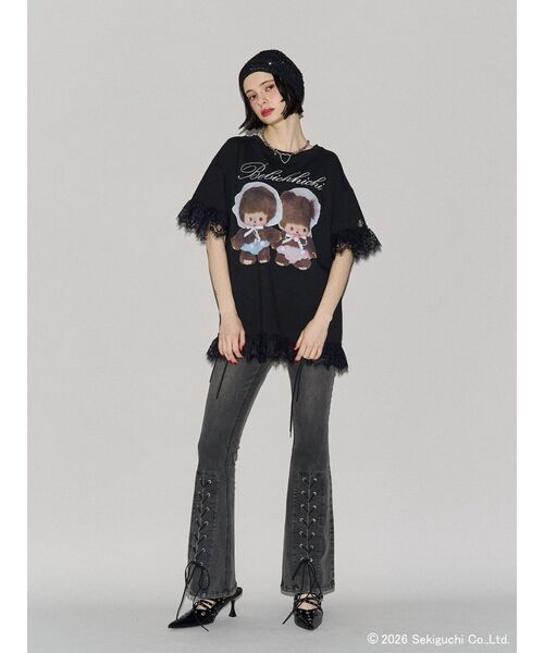 jouetie(ジュエティ)の「【Bebichhichi×jouetie】レースドッキングルーズTシャツ(Tシャツ/カットソー・レディース・ブラック/アイボリー/ブルー・FREE)」の7枚目の写真