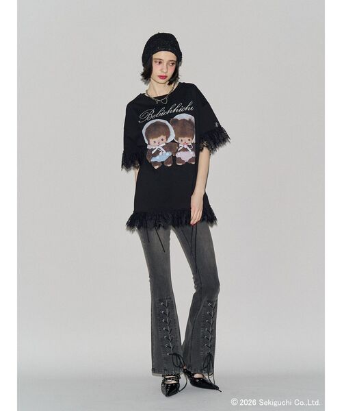 jouetie(ジュエティ)の「【Bebichhichi×jouetie】レースドッキングルーズTシャツ(Tシャツ/カットソー・レディース・ブラック/アイボリー/ブルー・FREE)」の8枚目の写真