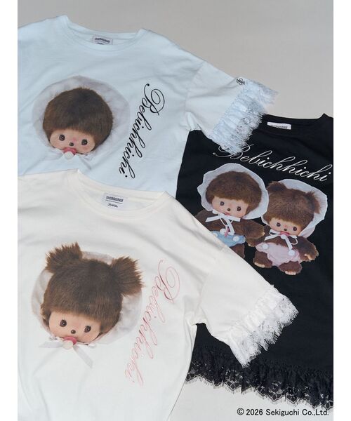 jouetie(ジュエティ)の「【Bebichhichi×jouetie】レースドッキングルーズTシャツ(Tシャツ/カットソー・レディース・ブラック/アイボリー/ブルー・FREE)」の12枚目の写真