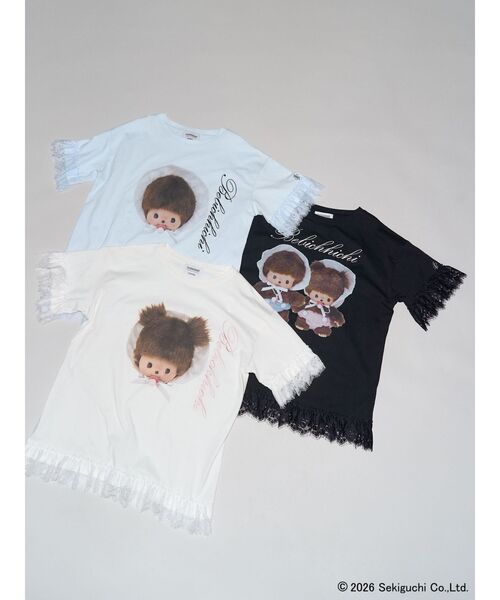 jouetie(ジュエティ)の「【Bebichhichi×jouetie】レースドッキングルーズTシャツ(Tシャツ/カットソー・レディース・ブラック/アイボリー/ブルー・FREE)」の13枚目の写真