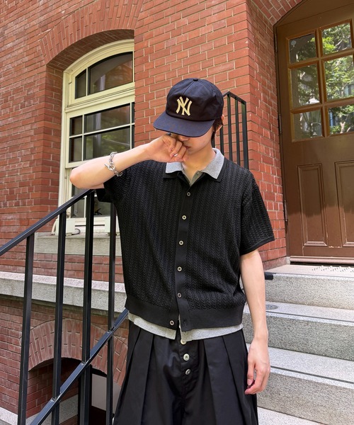 kutir(クティール)の「CABLE KNIT LAYERED SHIRT/ケーブル編みレイヤードシャツ(シャツ/ブラウス・メンズ・ブラック/ボルドー/グレー・MEDIUM/LARGE)」の5枚目の写真