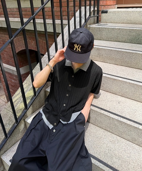 kutir(クティール)の「CABLE KNIT LAYERED SHIRT/ケーブル編みレイヤードシャツ(シャツ/ブラウス・メンズ・ブラック/ボルドー/グレー・MEDIUM/LARGE)」の9枚目の写真
