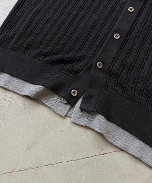 kutir(クティール)の「CABLE KNIT LAYERED SHIRT/ケーブル編みレイヤードシャツ(シャツ/ブラウス・メンズ・ブラック/ボルドー/グレー・MEDIUM/LARGE)」の16枚目の写真