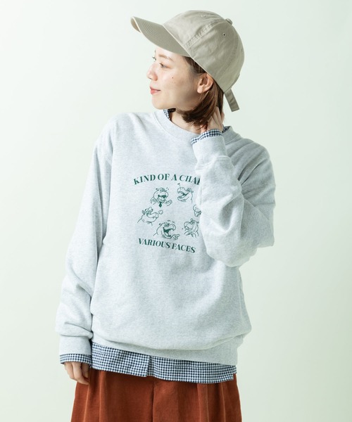 PAR ICI(パーリッシィ)の「Charming Hippo プリントスウェット(Tシャツ/カットソー・レディース・サックスブルー/グレー/ボルドー・FREE)」の2枚目の写真