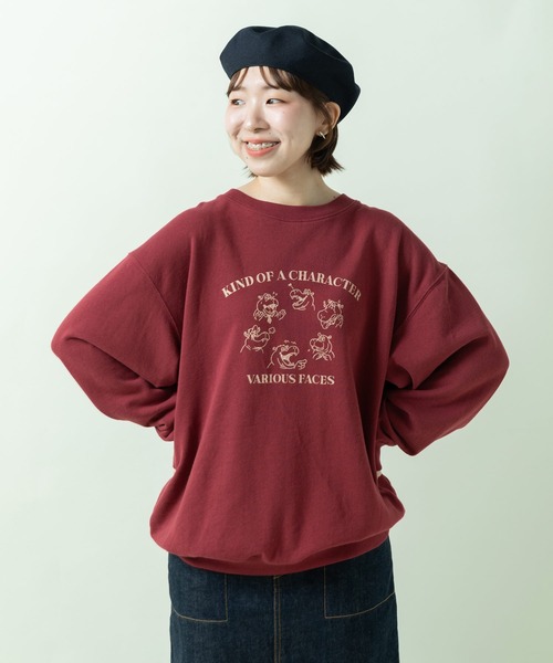 PAR ICI(パーリッシィ)の「Charming Hippo プリントスウェット(Tシャツ/カットソー・レディース・サックスブルー/グレー/ボルドー・FREE)」の15枚目の写真