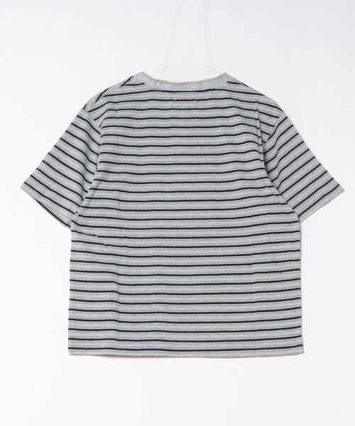 ATELANE（アテレーン）の「ATELANE /マルチボーダーヘンリーネックTEE（Tシャツ/カットソー・メンズ・ブラウン/グレー・LARGE/MEDIUM）」の3枚目の写真