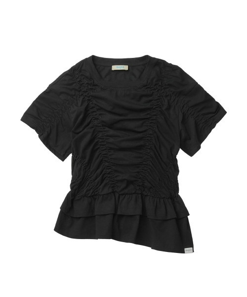 ROCKFISH WEATHERWEAR(ロックフィッシュウェザーウェア)の「SHIRRING TSHIRT(Tシャツ/カットソー・レディース・アイボリー/ブラック/ブルー・S/M)」の2枚目の写真