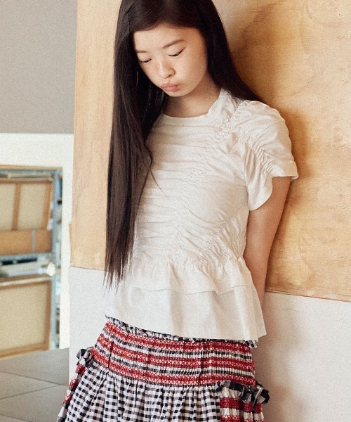 ROCKFISH WEATHERWEAR(ロックフィッシュウェザーウェア)の「SHIRRING TSHIRT(Tシャツ/カットソー・レディース・アイボリー/ブラック/ブルー・S/M)」の5枚目の写真
