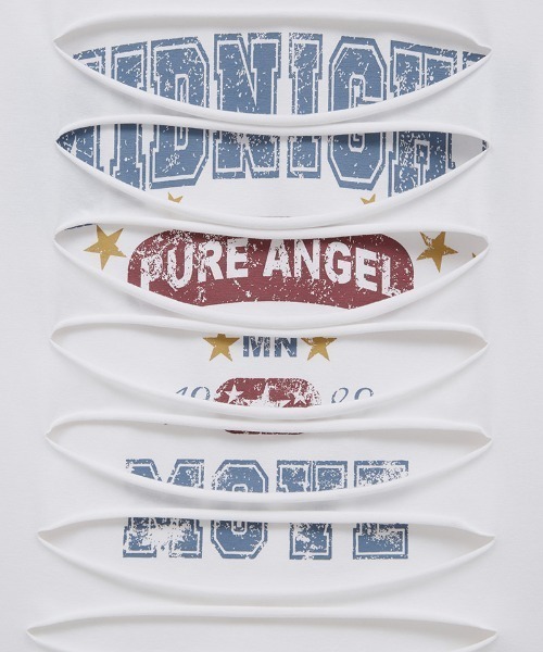 Midnight Move(ミッドナイトムーブ)の「A'GEM/9 × .kom 『MIDNIGHT MOVE/ミッドナイトムーブ』3 damage tee/ダメージ Tシャツ(Tシャツ/カットソー・レディース・ブラック/ホワイト・FREE)」の14枚目の写真