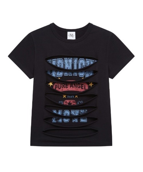 Midnight Move(ミッドナイトムーブ)の「A'GEM/9 × .kom 『MIDNIGHT MOVE/ミッドナイトムーブ』3 damage tee/ダメージ Tシャツ(Tシャツ/カットソー・レディース・ブラック/ホワイト・FREE)」の15枚目の写真