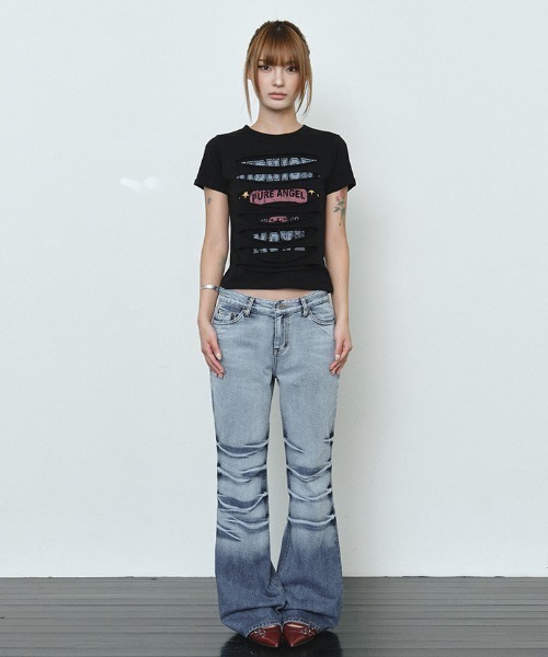 Midnight Move(ミッドナイトムーブ)の「A'GEM/9 × .kom 『MIDNIGHT MOVE/ミッドナイトムーブ』3 damage tee/ダメージ Tシャツ(Tシャツ/カットソー・レディース・ブラック/ホワイト・FREE)」の3枚目の写真