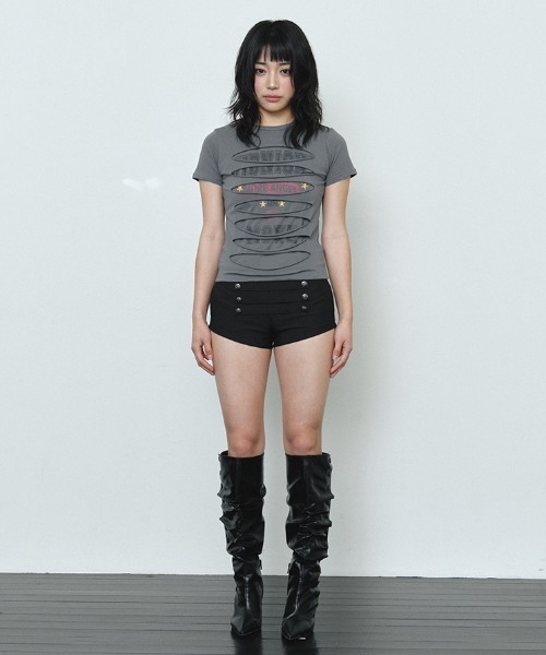 Midnight Move(ミッドナイトムーブ)の「A'GEM/9 × .kom 『MIDNIGHT MOVE/ミッドナイトムーブ』3 damage tee/ダメージ Tシャツ(Tシャツ/カットソー・レディース・ブラック/ホワイト・FREE)」の9枚目の写真