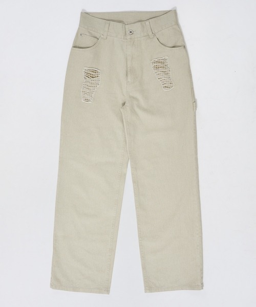 FTW（エフティダブリュー）の「DAMAGE POCKET PANTS（その他パンツ・レディース・ベージュ/チャコールグレー・SMALL/MEDIUM）」の3枚目の写真