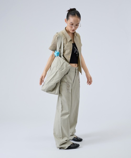 FTW（エフティダブリュー）の「DAMAGE POCKET PANTS（その他パンツ・レディース・ベージュ/チャコールグレー・SMALL/MEDIUM）」の10枚目の写真
