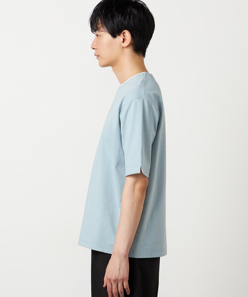 COMME CA ISM（コムサイズム）の「【接触冷感】USAコットン フェイクレイヤード キーネックTシャツ（Tシャツ/カットソー・メンズ・ブラック/ライトグレー/サックスブルー/ホワイト・MEDIUM/LARGE/X-LARGE）」の18枚目の写真