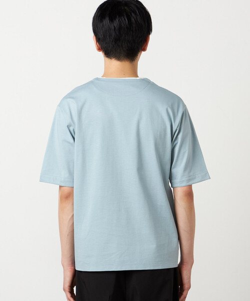 COMME CA ISM（コムサイズム）の「【接触冷感】USAコットン フェイクレイヤード キーネックTシャツ（Tシャツ/カットソー・メンズ・ブラック/ライトグレー/サックスブルー/ホワイト・MEDIUM/LARGE/X-LARGE）」の19枚目の写真