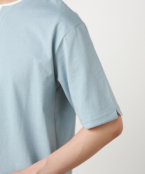 COMME CA ISM（コムサイズム）の「【接触冷感】USAコットン フェイクレイヤード キーネックTシャツ（Tシャツ/カットソー・メンズ・ブラック/ライトグレー/サックスブルー/ホワイト・MEDIUM/LARGE/X-LARGE）」の21枚目の写真