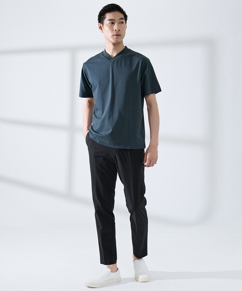 ABAHOUSE GRAY（アバハウスグレイ）の「【セットアップ対応/WEB限定】360°ストレッチ リップストップ レギュラースラックス / 吸水速乾 / 遮熱 / UVカット（スラックス・メンズ・ネイビー/チャコールグレー/ブラック・44/46/48/50）」の4枚目の写真
