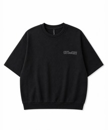 Faux Suede Girl Print Short Sleeve T-Shirt/スウェードタッチ ガールプリント 半袖Tシャツ