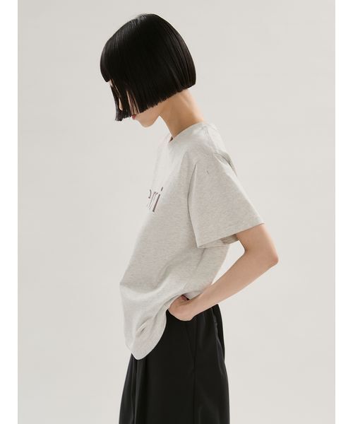 emmi（エミ）の「ベーシックemmiロゴTシャツ（Tシャツ/カットソー・レディース・ライトグレー/ホワイト/ピンク/ベージュ/チャコールグレー・F）」の13枚目の写真