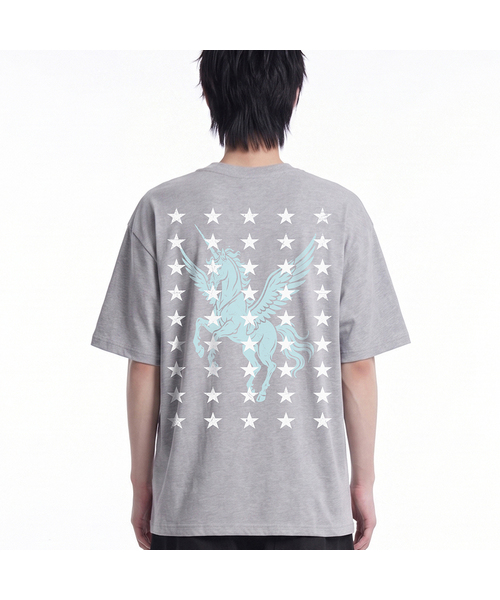 GRAVER（グレーバー）の「[ユニセックス]9RAE HORSE_半袖Tシャツ_4カラー（Tシャツ/カットソー・レディース・ベージュ/ブラック/ライトグレー/ホワイト/チャコールグレー・SMALL/LARGE/MEDIUM）」の4枚目の写真