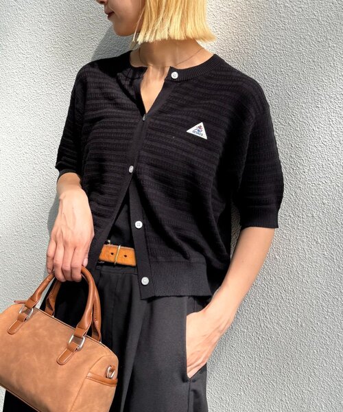 GEVACO(ゲバコ)の「【GEVACO/ゲバコ】コットンリネン半袖カーディガン(Tシャツ/カットソー・レディース・ブラック/ピンク/アイボリー・ONE SIZE)」の3枚目の写真