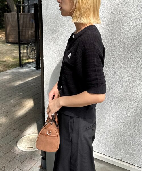 GEVACO(ゲバコ)の「【GEVACO/ゲバコ】コットンリネン半袖カーディガン(Tシャツ/カットソー・レディース・ブラック/ピンク/アイボリー・ONE SIZE)」の15枚目の写真