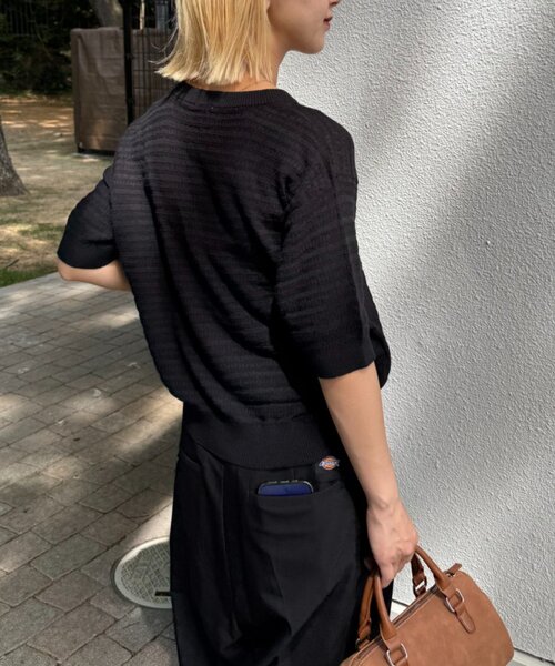 GEVACO(ゲバコ)の「【GEVACO/ゲバコ】コットンリネン半袖カーディガン(Tシャツ/カットソー・レディース・ブラック/ピンク/アイボリー・ONE SIZE)」の16枚目の写真