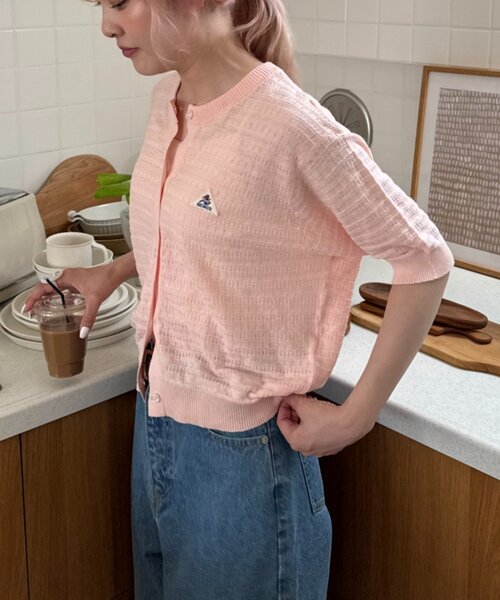 GEVACO(ゲバコ)の「【GEVACO/ゲバコ】コットンリネン半袖カーディガン(Tシャツ/カットソー・レディース・ブラック/ピンク/アイボリー・ONE SIZE)」の21枚目の写真