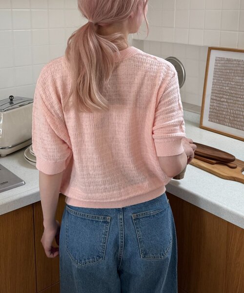 GEVACO(ゲバコ)の「【GEVACO/ゲバコ】コットンリネン半袖カーディガン(Tシャツ/カットソー・レディース・ブラック/ピンク/アイボリー・ONE SIZE)」の22枚目の写真