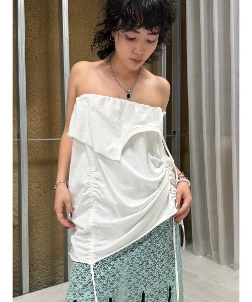 ELCHELE(エルチェレ)の「TEE TURN BACK SKIRT(スカート・レディース・ヘザーグレー/ホワイト/サックスブルー・FREE)」の14枚目の写真