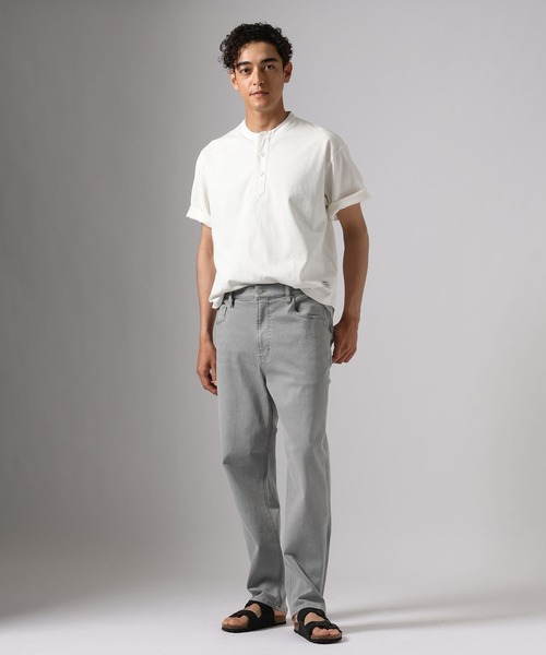 BAYFLOW（ベイフロー）の「スラブヘンリーネックTシャツ（Tシャツ/カットソー・メンズ・チャコール/オフホワイト/ブラウン・MEDIUM/LARGE）」の11枚目の写真