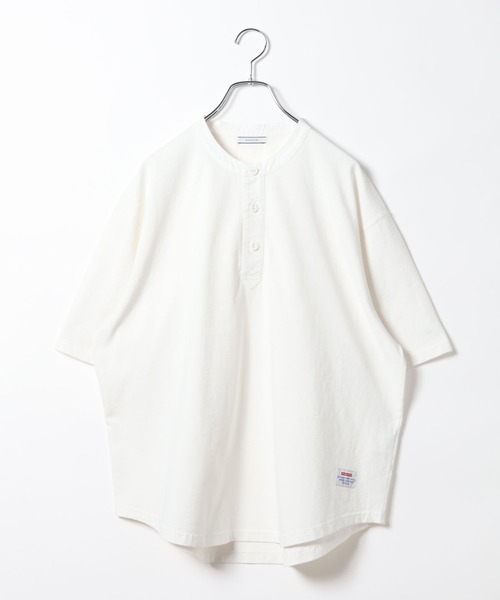 BAYFLOW（ベイフロー）の「スラブヘンリーネックTシャツ（Tシャツ/カットソー・メンズ・チャコール/オフホワイト/ブラウン・MEDIUM/LARGE）」の12枚目の写真