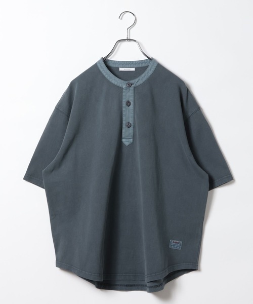 BAYFLOW（ベイフロー）の「スラブヘンリーネックTシャツ（Tシャツ/カットソー・メンズ・チャコール/オフホワイト/ブラウン・MEDIUM/LARGE）」の18枚目の写真