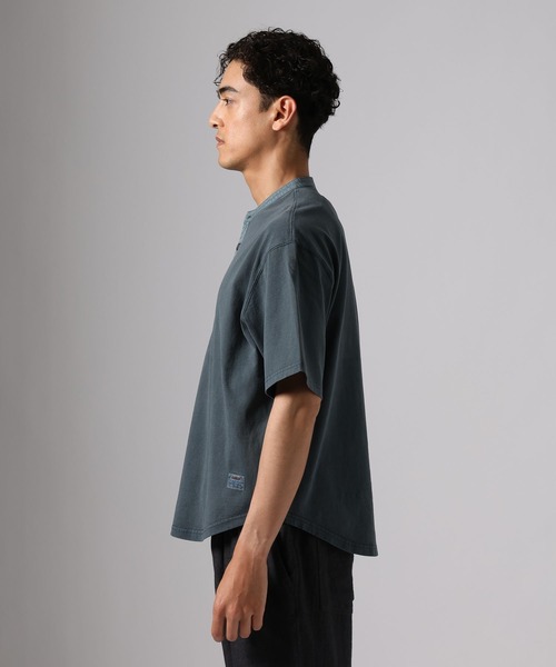 BAYFLOW（ベイフロー）の「スラブヘンリーネックTシャツ（Tシャツ/カットソー・メンズ・チャコール/オフホワイト/ブラウン・MEDIUM/LARGE）」の16枚目の写真