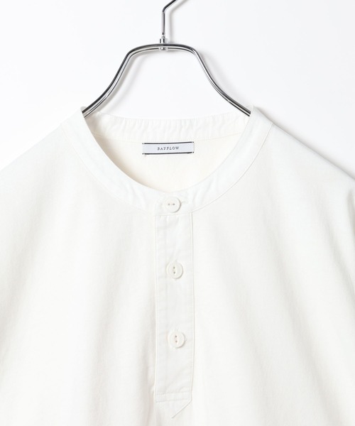 BAYFLOW（ベイフロー）の「スラブヘンリーネックTシャツ（Tシャツ/カットソー・メンズ・チャコール/オフホワイト/ブラウン・MEDIUM/LARGE）」の22枚目の写真