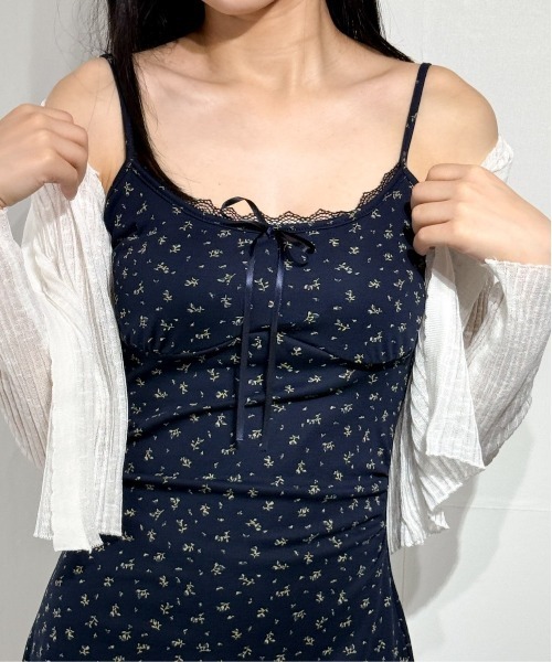 marcydorn（マーシードルン）の「フラワーミニワンピ カップ付き 韓国ガーリー フィットワンピ（ワンピース・レディース・ネイビー・S/L）」の10枚目の写真