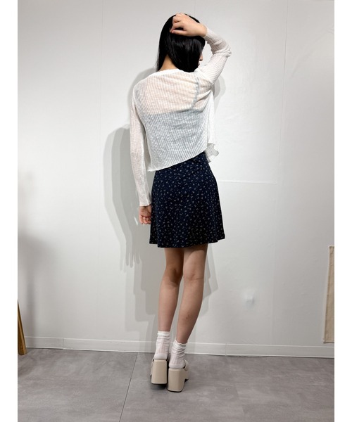 marcydorn（マーシードルン）の「フラワーミニワンピ カップ付き 韓国ガーリー フィットワンピ（ワンピース・レディース・ネイビー・S/L）」の13枚目の写真