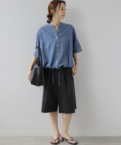 JOURNAL STANDARD relume(ジャーナルスタンダード レリューム)の「ライトデニムドロストシャツ(シャツ/ブラウス・レディース・サックスブルー/ブルー・FREE)」の3枚目の写真