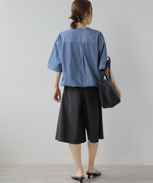 JOURNAL STANDARD relume(ジャーナルスタンダード レリューム)の「ライトデニムドロストシャツ(シャツ/ブラウス・レディース・サックスブルー/ブルー・FREE)」の5枚目の写真