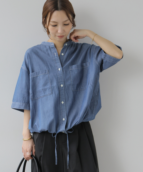 JOURNAL STANDARD relume(ジャーナルスタンダード レリューム)の「ライトデニムドロストシャツ(シャツ/ブラウス・レディース・サックスブルー/ブルー・FREE)」の7枚目の写真