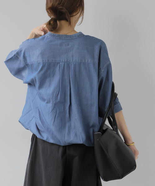 JOURNAL STANDARD relume(ジャーナルスタンダード レリューム)の「ライトデニムドロストシャツ(シャツ/ブラウス・レディース・サックスブルー/ブルー・FREE)」の9枚目の写真